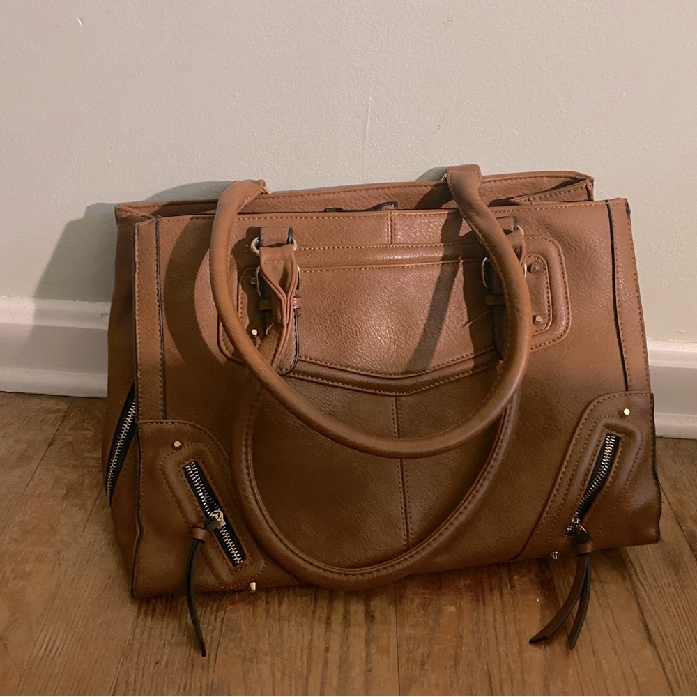 Camel brown large satchel
